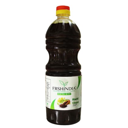 FrshIndia Premium Kachhi Ghani Authentic Preparation From Fresh Seeds, Pure Mustard Oil, 1 L Pet Bottle