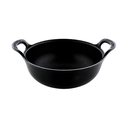 TRILONIUM Triple Seasoned Cast Iron CrockWok Kadhai 24 cms, 2.2 kgs TRILONIUM Triple Seasoned Cast Iron CrockWok Kadhai 24 cms, 2.2 kgs