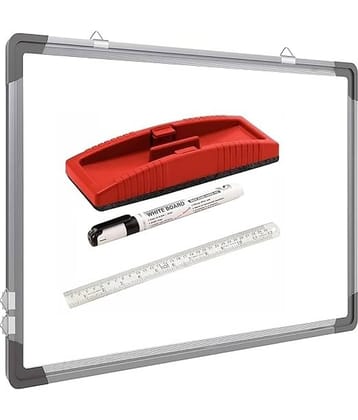 FREEDY Non Magnetic 1.5 x 2 feet Double Sided White Board and Chalk Board Front Side whiteboard Marker Surface and Back Side Chalkboard Surface combo DMS