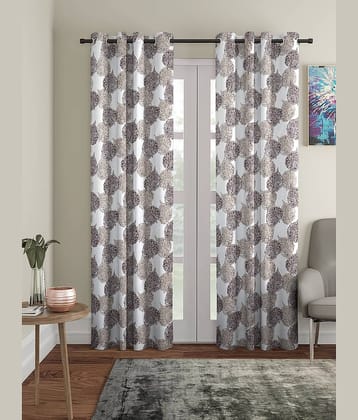 Cortina - Nature Printed Room Darkening Eyelet Curtain-7 Ft-pack of 2