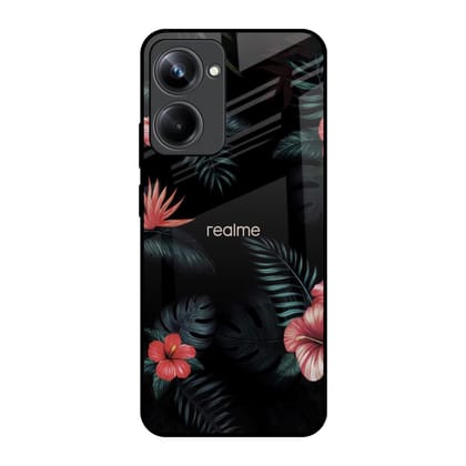 Tropical Art Flower Glass Case for Realme 10 Pro 5G