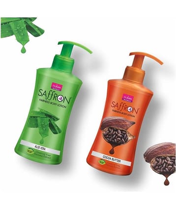 VI-JOHN Saffron Fairness Body Lotion Aloevera & Cocoa Butter 250ml Each (500ml) - Pack of 2