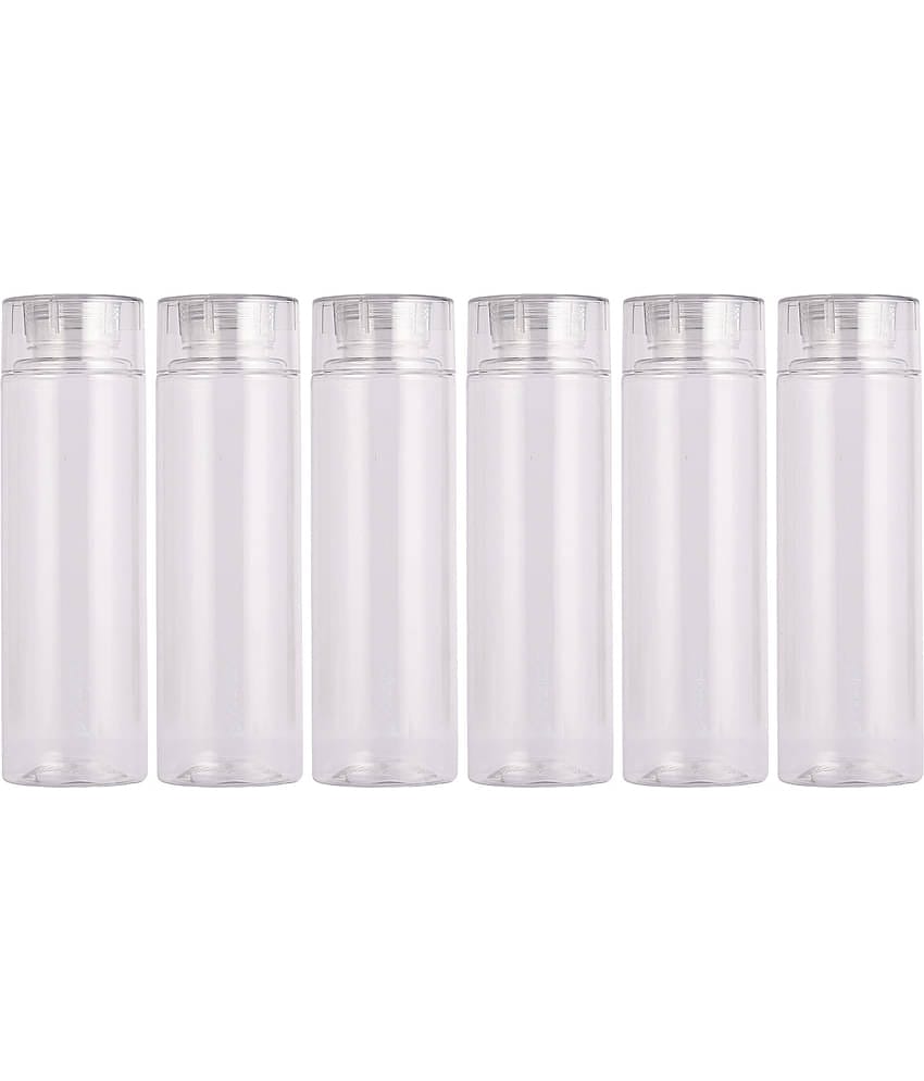 PearlPet HYDROUS-1000ML-TRANSPARENT-6PCS Transparent Plastic Water Bottle 1000 mL ( Set of 6 )