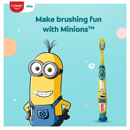 Colgate Kids 5+ Years Minion Toothbrush - Extra Soft With Tongue Cleaner, 1 Pc