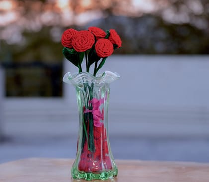 Handcrafted Red Rose Home Decor