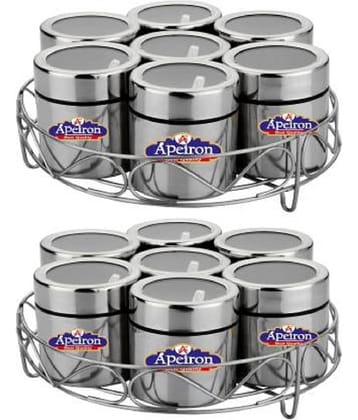 APEIRON MAsala dabba 7 pk 2 Steel Spice Container Set of 7 1225 mL