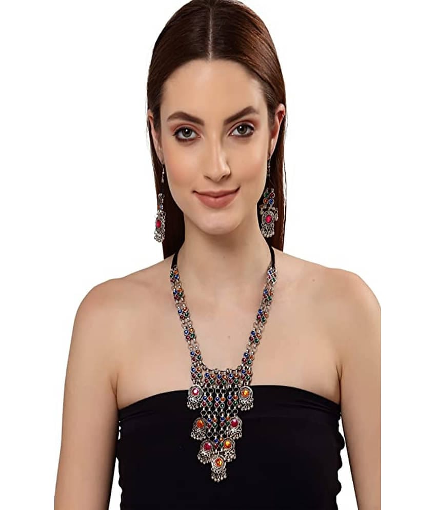 Sunhari Jewels Multi Color Alloy Necklace Set ( Pack of 1 )