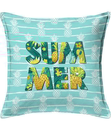 Houzzcode - Water Repellent Green Polyester Pillow Covers 40x40x3 ( Pack of 1 )