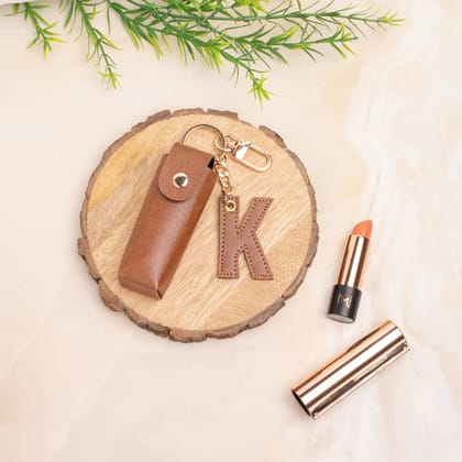 PERSONALISED LIPSTICK KEYCHAIN - TAN