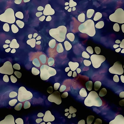 Dog Paw Print Fabric-Cotton
