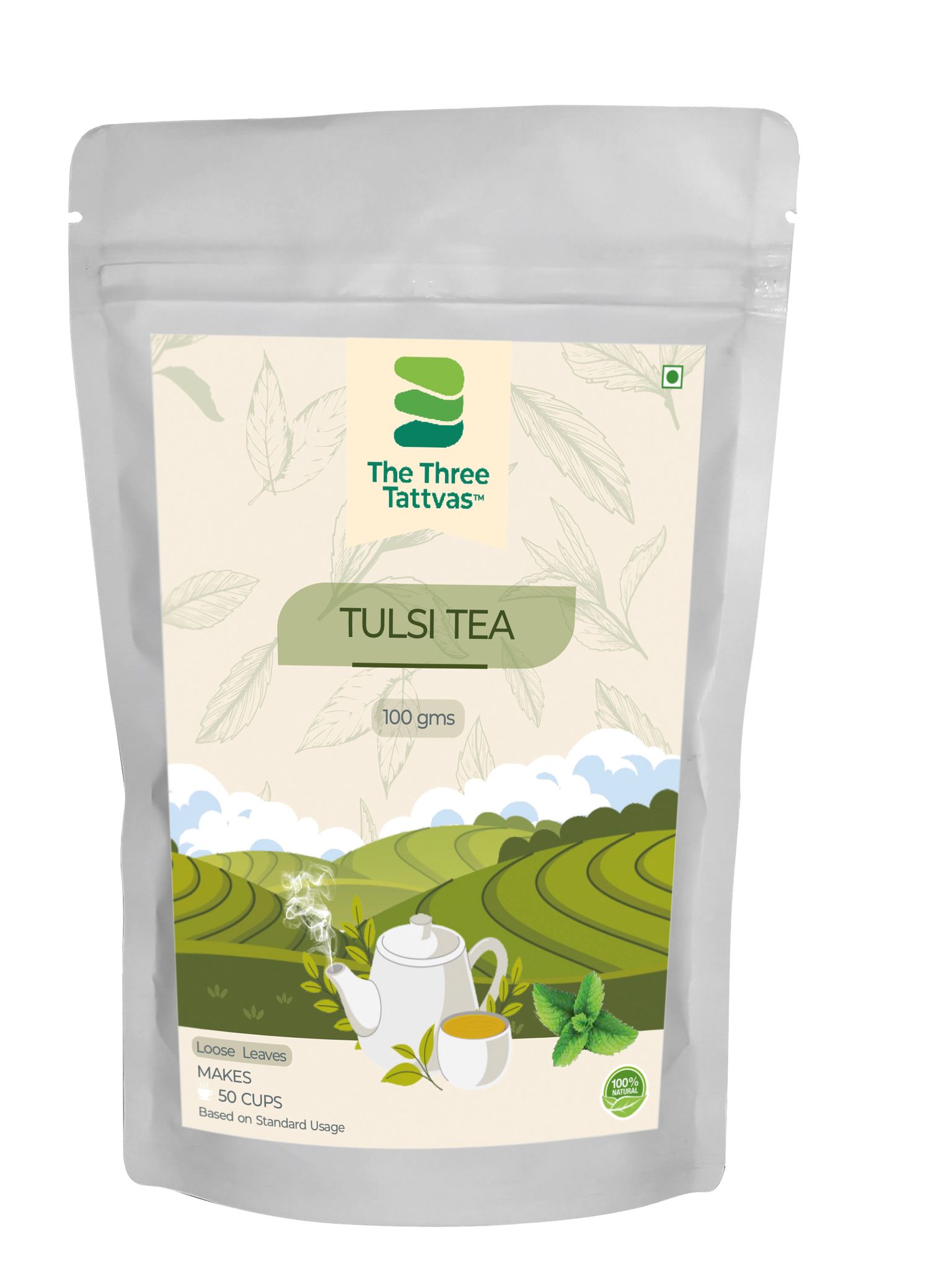 The Three Tattvas Tulsi Tea, 100 gm