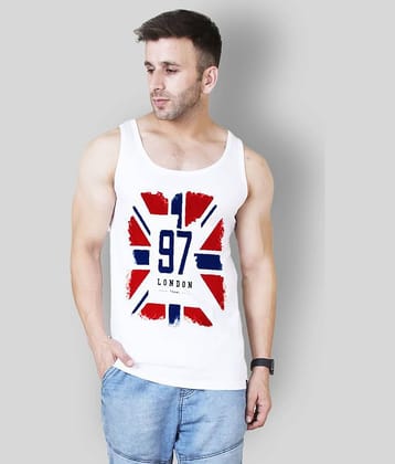 Veirdo Pack of 1 Cotton Blend Sleeveless Vest For Men ( White )