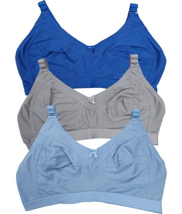 Funahme Pack of 3 Cotton Non Padded T-Shirt Bra For Women ( Multicolor15 )