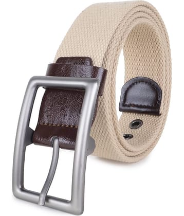 Zacharias - Beige Canvas Men's Casual Belt ( Pack of 1 )