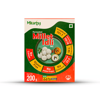 Milletsy Millet Idli Instant Mix Fermented Breakfast Mix 200 g Milletsy Millet Idli Instant Mix Fermented Breakfast Mix 200 g