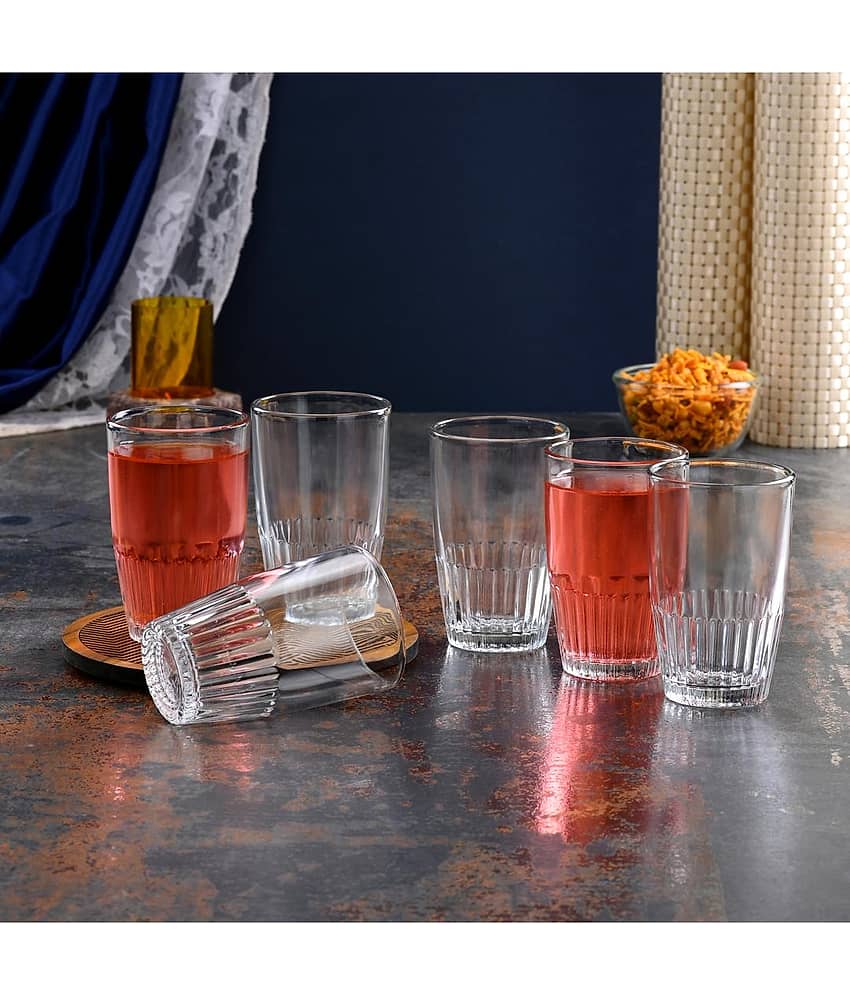AFAST Designer Glass Glass Glasses 180 ml ( Pack of 6 )