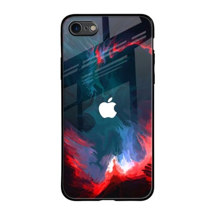 Brush Art Glass Case For iPhone SE 2020