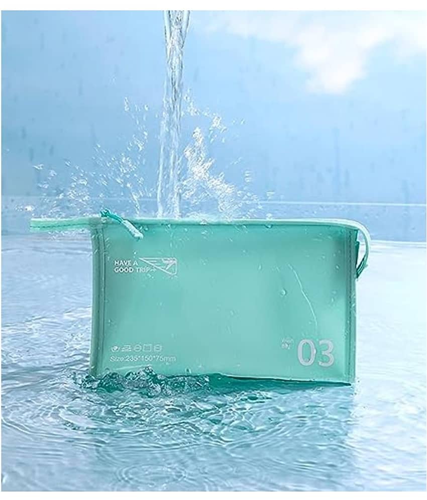 House Of Quirk Light Blue Toiletry Bag Travel Makeup Bag