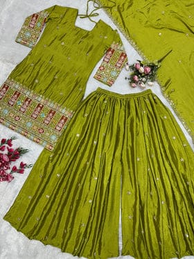 Beautiful Party Wear Top Plazzo And Dupatta Beautiful Party Wear Top Plazzo And Dupatta