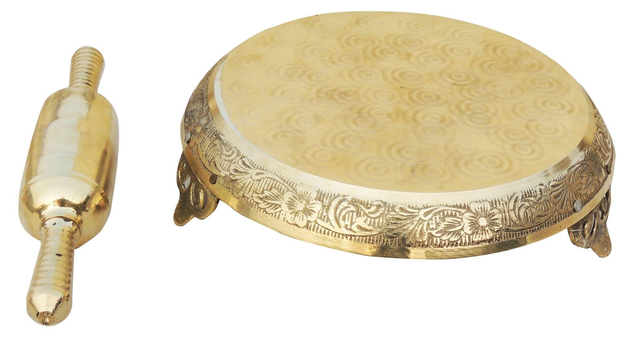 Pure Brass Chakla Belan For Kitchen Purpose  - 10*10*2.2 inch (Z495 B)