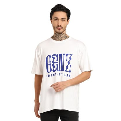 GenZ Design Men Oversized Bamboo T-Shirt Soft, Breathable & Sustainable Fit-2XL (White)