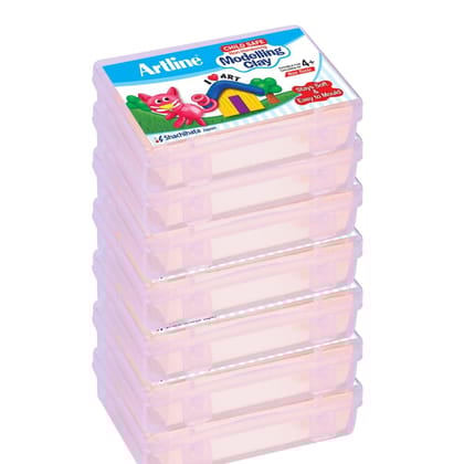 Artline Modelling Clay 150GM (7 Plastic Container Singles) White Colour X 7 | Soft & Easy to Bend or Shape, for Young Hands