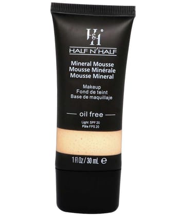 Half N Half Mineral Mousse Oil Free Foundation Light SPF-20, 01 Light (30ml)