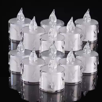 LED Tea Lights Candle (Diwali Diya) – Flameless, Crystal Design, Battery-Operated-12 Pcs LED Tea Lights Candle (Diwali Diya) – Flameless, Crystal Design, Battery-Operated-12 Pcs