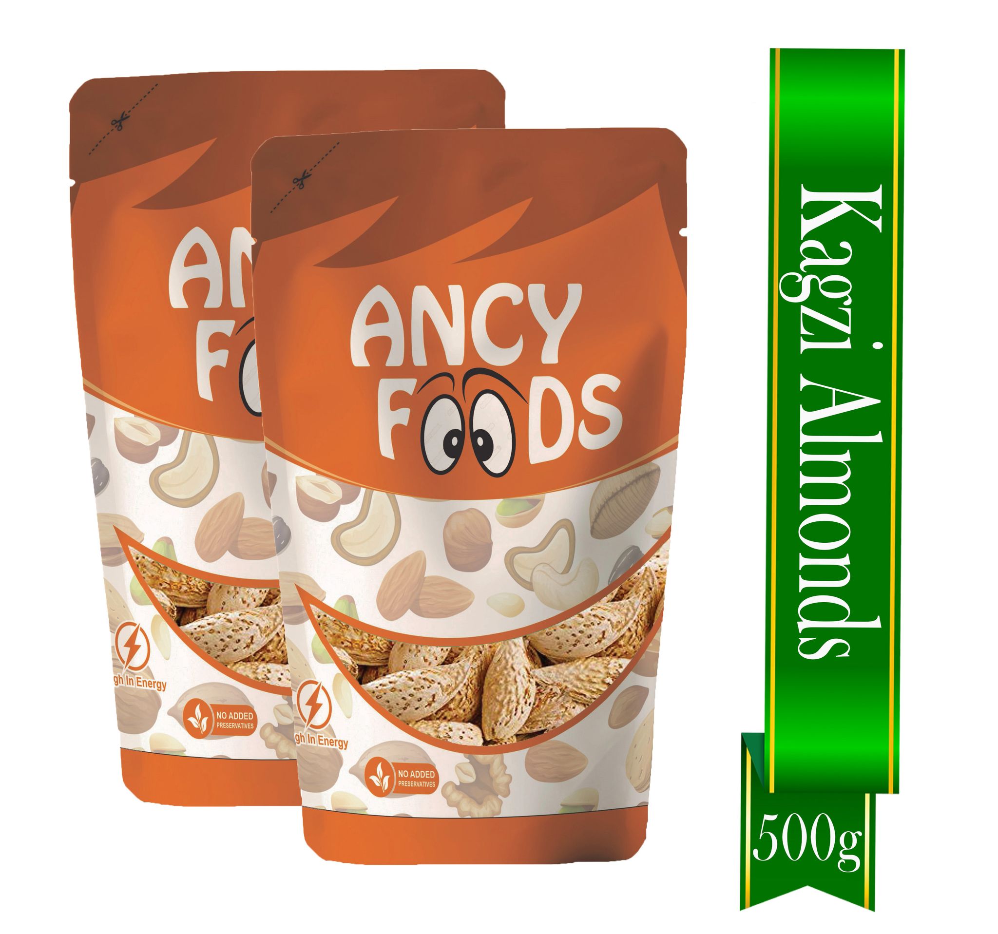 Ancy Kagazi Badam 500 Grams (250 Grams X 2) – Thin Shell Almonds | Packed with Protein, Fiber, and Vitamins | Badam with Shell – Easy to Crack, Supports Brain Health and Boosts Energy – Great