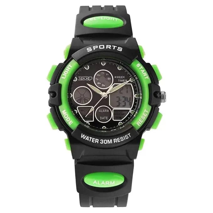 Titan Zoop Quartz Analog Digital Green Dial Plastic Strap Watch for Kids | 16033PP03W