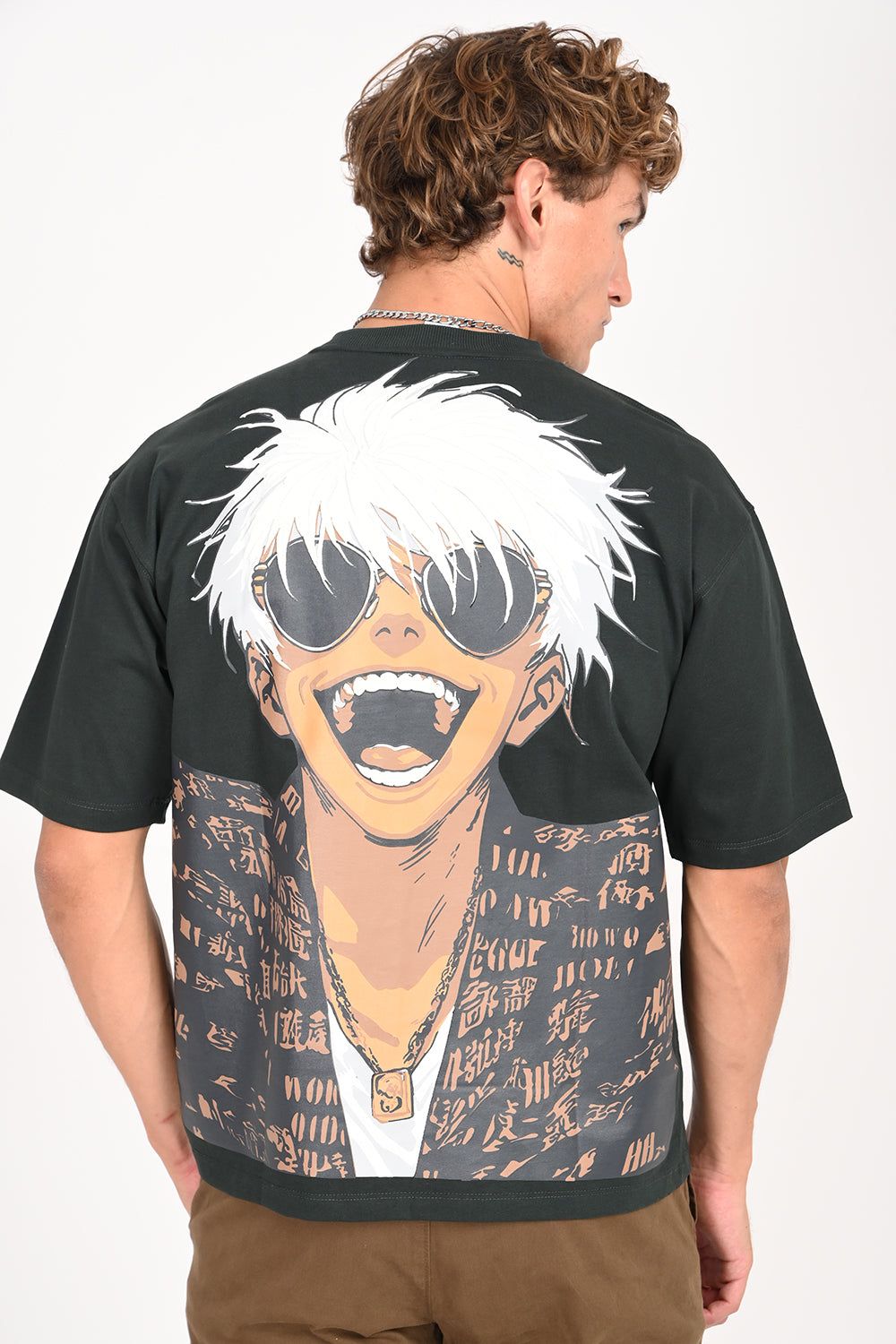 IZI Dark Green Eye Print T-Shirt-S