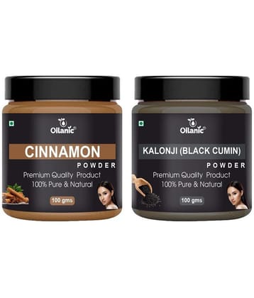 Oilanic 100% Pure Cinnamon Powder & Kalonji Powder For Skin Hair Mask 200 g Pack of 2