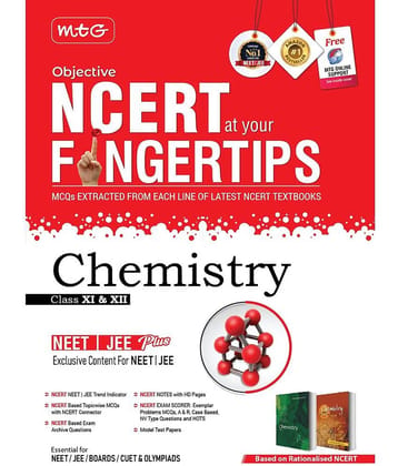 MTG Objective NCERT at your FINGERTIPS Chemistry - NCERT NEET/JEE Trend Indicator, Notes with HD Pages, Exam Archive & MCQs | NEET-JEE Books (Based on NCERT Latest Pattern For 2025 Exam)