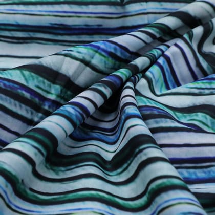 Random Stripes Pattern Digital Printed Fabric-Polyester / Muslin / 110 CM