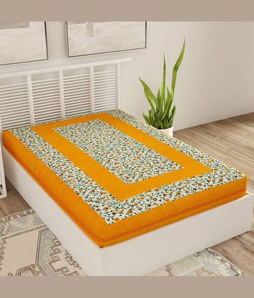 Uniqchoice Cotton Single Bedsheet ( Yellow )
