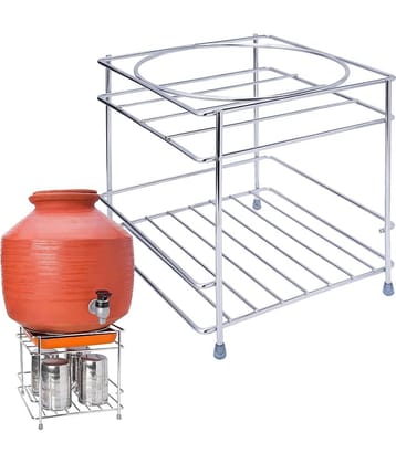 THRIFTKART Silver Stainless Steel Matka Stand ( Pack of 1 )