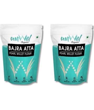 Amwel Bajra Atta | Pearl Millet Flour | Diabetic Friendly Low GI  900 gm Pack of 2