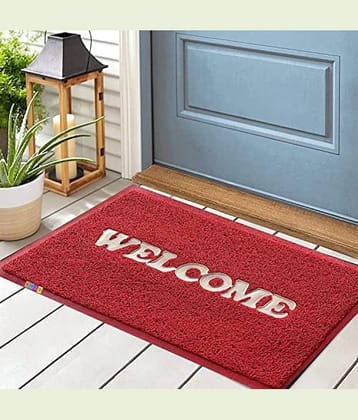 AMRO Beautility Needs - Anti-skid rubber Door Mat ( 58 X 38 cm ) Single - Red