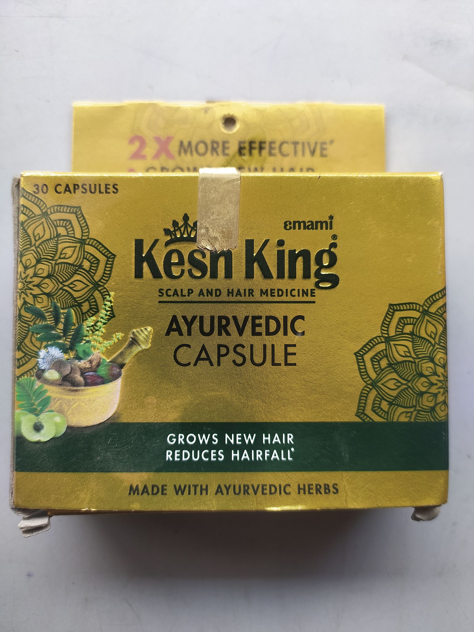 Emami Kesn king Scalp and hair medicine Ayurvedic Capsule Grows new hair Reduces hairfall Made with ayurvedic herbs 