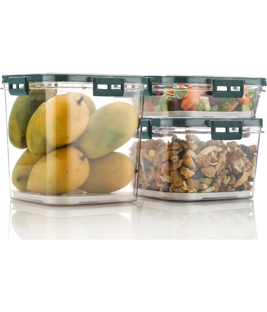 Arni - Plastic Green Food Container ( Set of 3 )