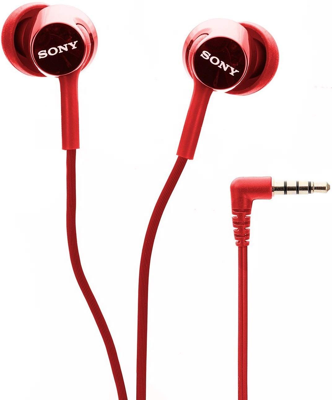 Sony MDR-EX155AP Wired in-Ear Headphones with Tangle Free Cable, 3.5mm Jack, Headset with Mic for Phone Calls and 1 Year Warranty - (Red) Sony MDR-EX155AP Wired in-Ear Headphones with Tangle Free Cable, 3.5mm Jack, Headset with Mic for Phone Calls and 1
