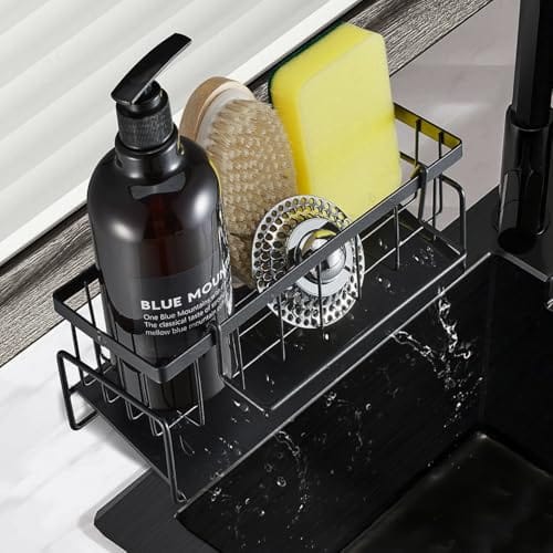 INOVERA Sponge Holder for Kitchen Sink - Dish Soap Brush Holding Rack Stand - Sinks Organizer Caddy - 23L x