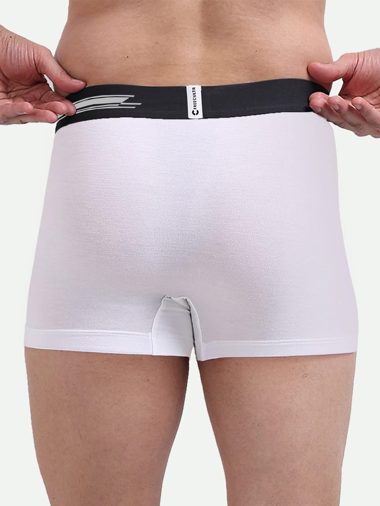 FREECULTR Men's Underwear Anti Bacterial Micromodal Airsoft Trunk - Non Itch No Chaffing Sweat Proof - Pack of 2-Midnight Blue,Cloud White