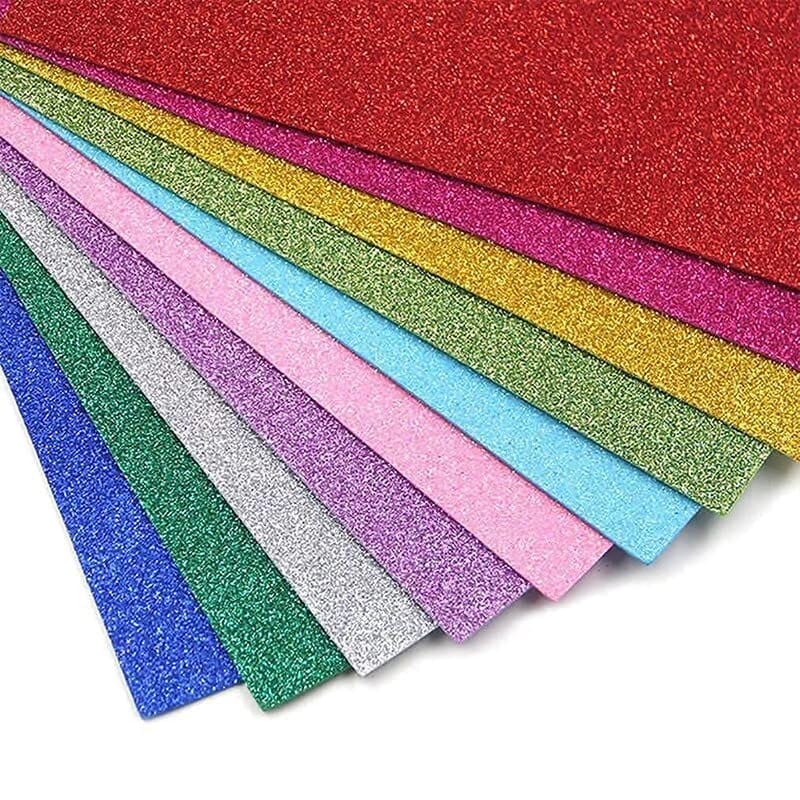 Multi Colour Glitter Foam Sheet - Pack of 10
