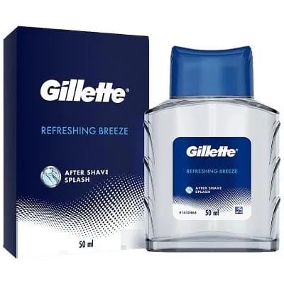 Gillette After Shave Splash - Refreshing Breeze Long-Lasting Fragrance Tone Your Skin50 Ml