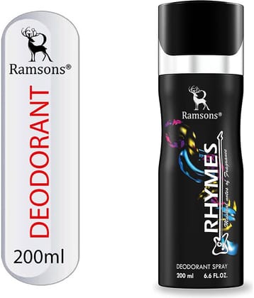 Ramsons - RHYMES Deodorant Spray Body Perfume For Men Long Lasting Body Spray 200 ml (Pack of 1)