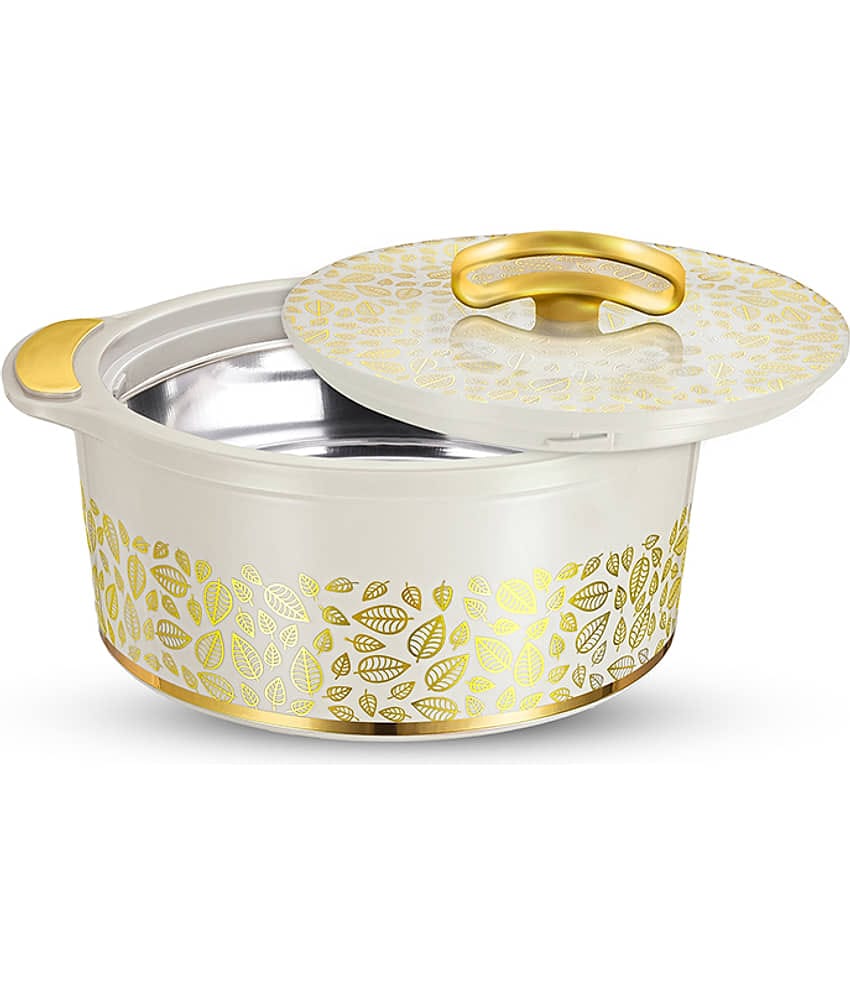 Trueware Desire Inner Steel 1000 ML White Plastic Thermoware Casserole ( Set of 1 , 1000 mL )