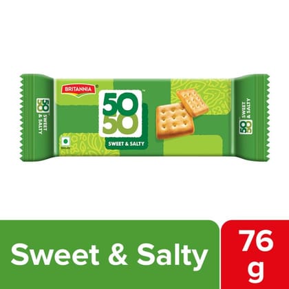 Britannia 50-50 Sweet & Salty Biscuits, 76 g
