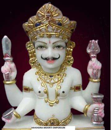 Marble 12 Inch Nakoda Bhairav Ji Statue Marble 12 Inch Nakoda Bhairav Ji Statue
