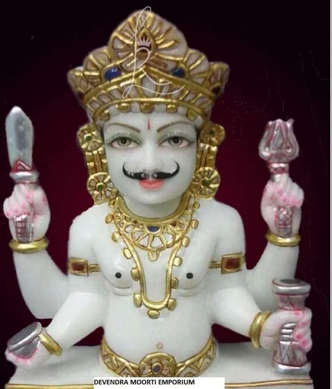 Marble 12 Inch Nakoda Bhairav Ji Statue